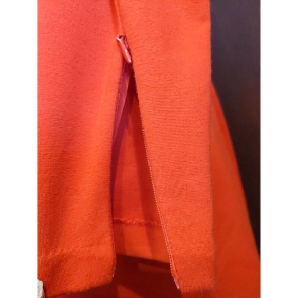 Club Monaco size 8 Medium Back sleeve Zip Shift Dress Orange Long sleeve knit - Picture 3 of 5